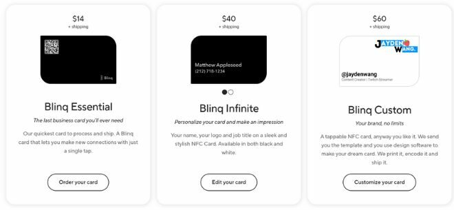 Best NFC Business Cards - Blinq - Pricing