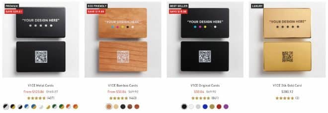 Best NFC Business Cards - V1CE - Price